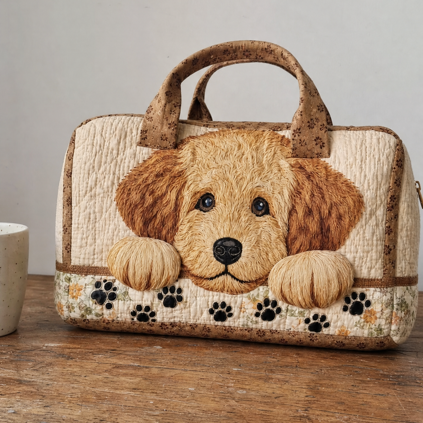Golden Pup dog tote bag