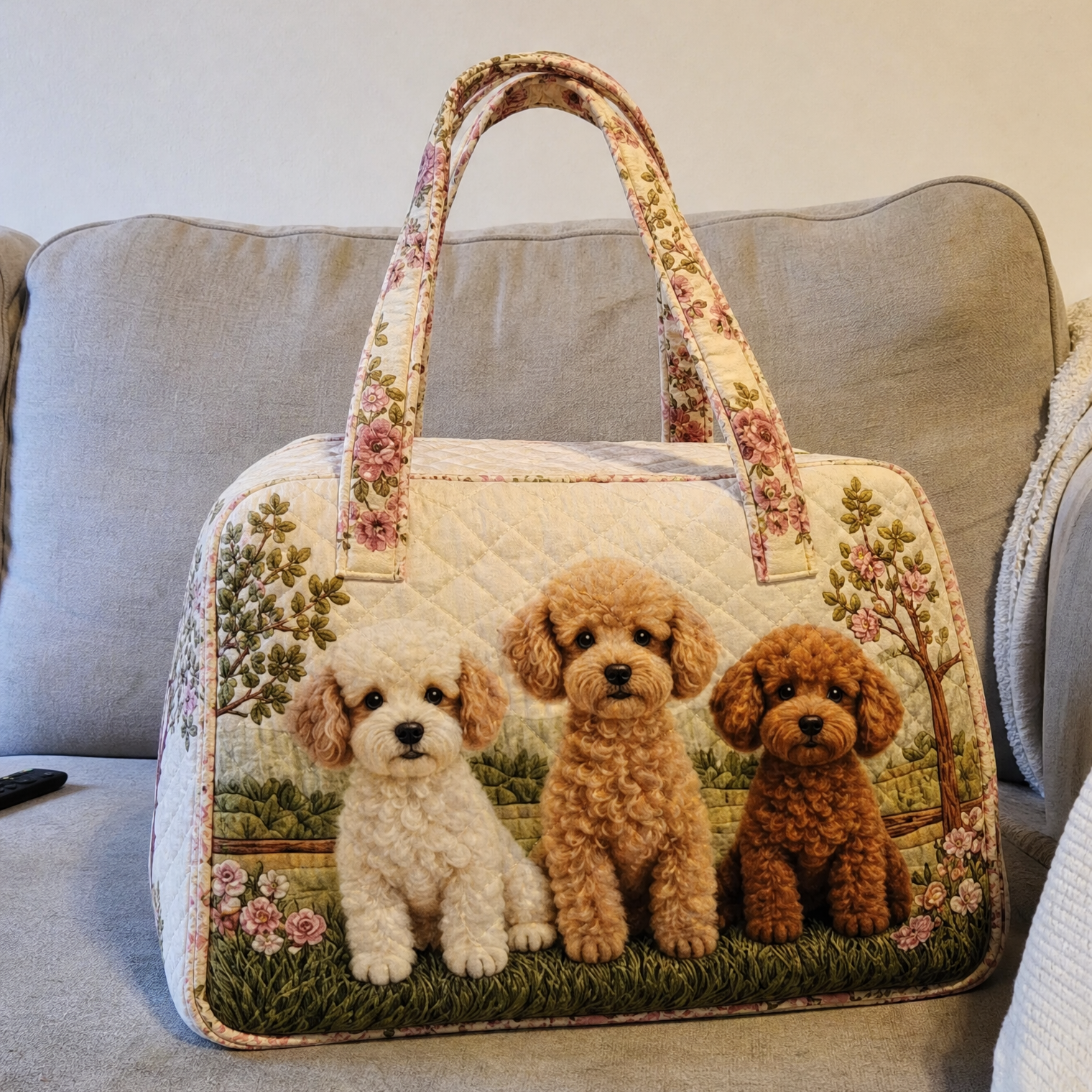 Trio Poodles dog tote bag